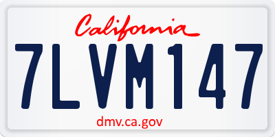CA license plate 7LVM147