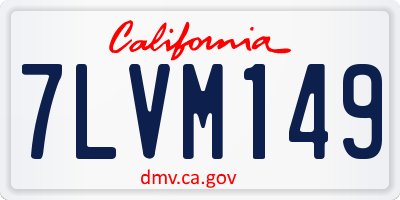 CA license plate 7LVM149