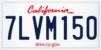 CA license plate 7LVM150