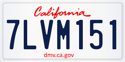 CA license plate 7LVM151