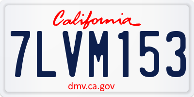 CA license plate 7LVM153