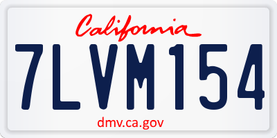 CA license plate 7LVM154