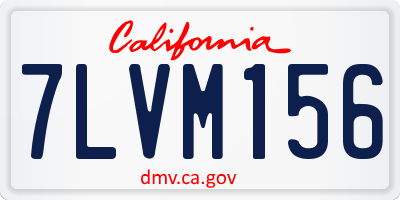 CA license plate 7LVM156