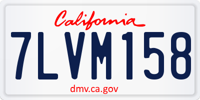CA license plate 7LVM158