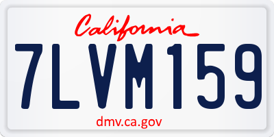 CA license plate 7LVM159