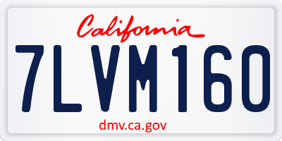 CA license plate 7LVM160
