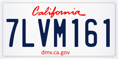 CA license plate 7LVM161