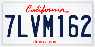 CA license plate 7LVM162