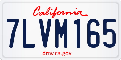 CA license plate 7LVM165