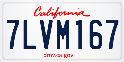 CA license plate 7LVM167
