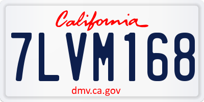 CA license plate 7LVM168