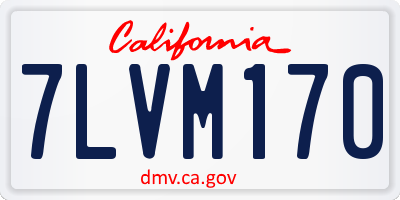 CA license plate 7LVM170