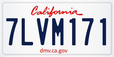 CA license plate 7LVM171