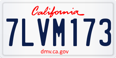 CA license plate 7LVM173
