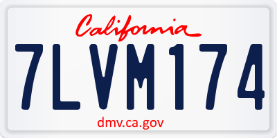 CA license plate 7LVM174