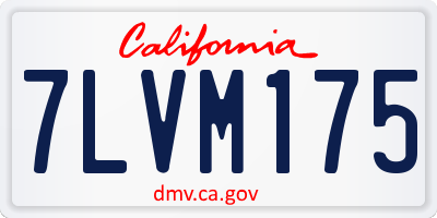 CA license plate 7LVM175