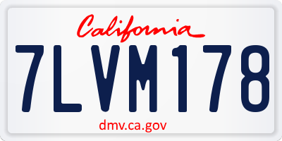 CA license plate 7LVM178