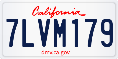 CA license plate 7LVM179
