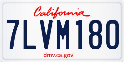CA license plate 7LVM180