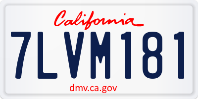 CA license plate 7LVM181