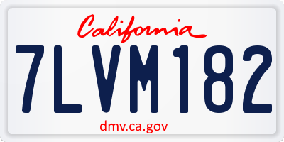 CA license plate 7LVM182