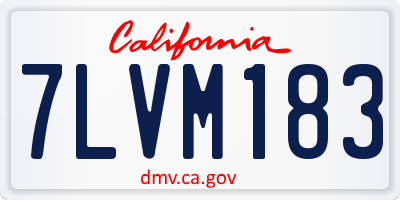 CA license plate 7LVM183