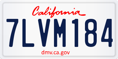 CA license plate 7LVM184