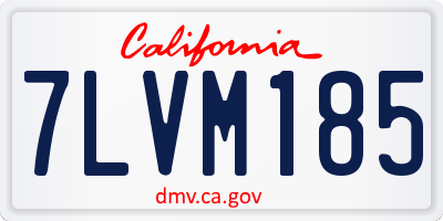 CA license plate 7LVM185