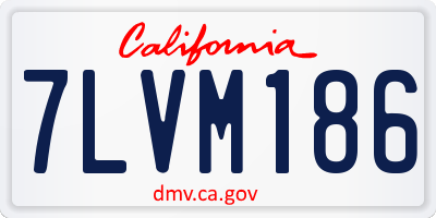 CA license plate 7LVM186