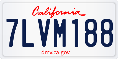 CA license plate 7LVM188