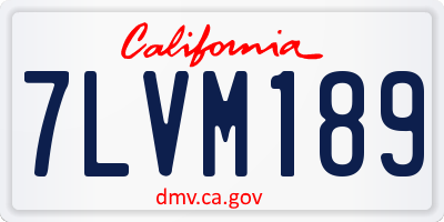 CA license plate 7LVM189