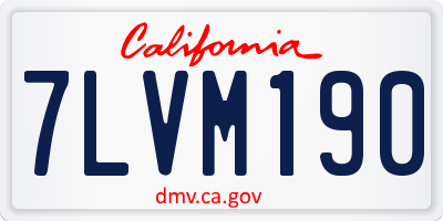 CA license plate 7LVM190