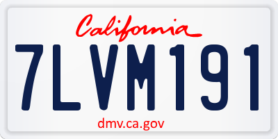 CA license plate 7LVM191