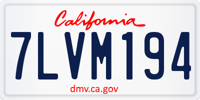 CA license plate 7LVM194