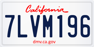CA license plate 7LVM196