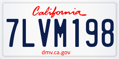 CA license plate 7LVM198