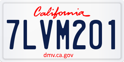CA license plate 7LVM201