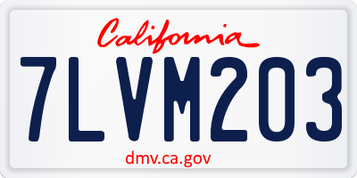 CA license plate 7LVM203