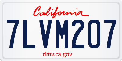 CA license plate 7LVM207
