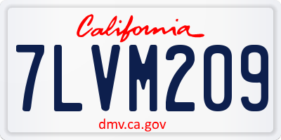 CA license plate 7LVM209