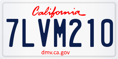 CA license plate 7LVM210