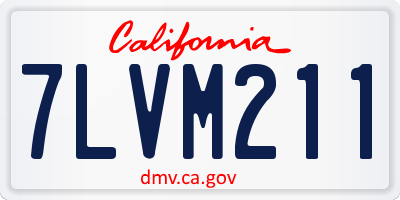 CA license plate 7LVM211