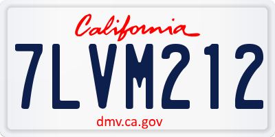 CA license plate 7LVM212