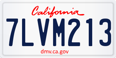 CA license plate 7LVM213