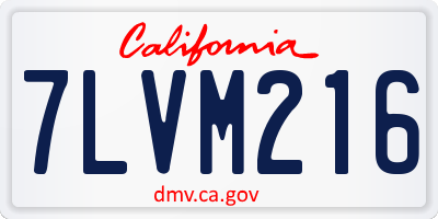 CA license plate 7LVM216