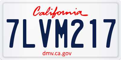 CA license plate 7LVM217