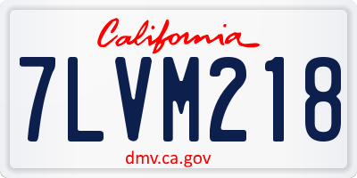CA license plate 7LVM218