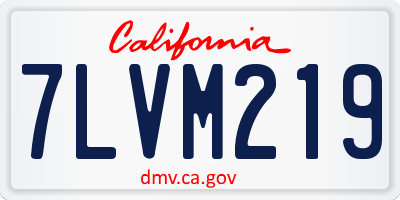 CA license plate 7LVM219