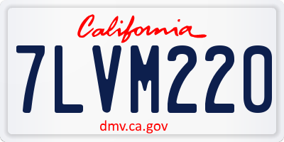 CA license plate 7LVM220