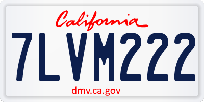 CA license plate 7LVM222